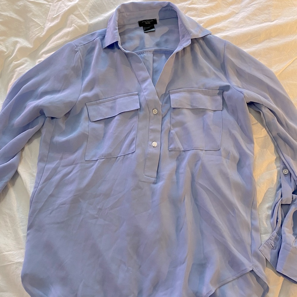 Ann Taylor Factory Blue Button Down